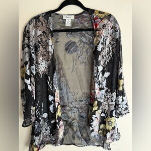 Ania A Vintage Silk Cover Up Floral Cardigan